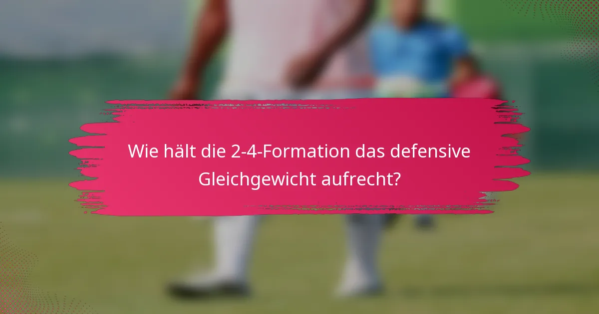 Wie hält die 2-4-Formation das defensive Gleichgewicht aufrecht?