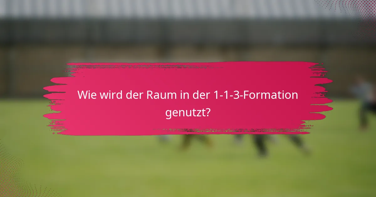 Wie wird der Raum in der 1-1-3-Formation genutzt?